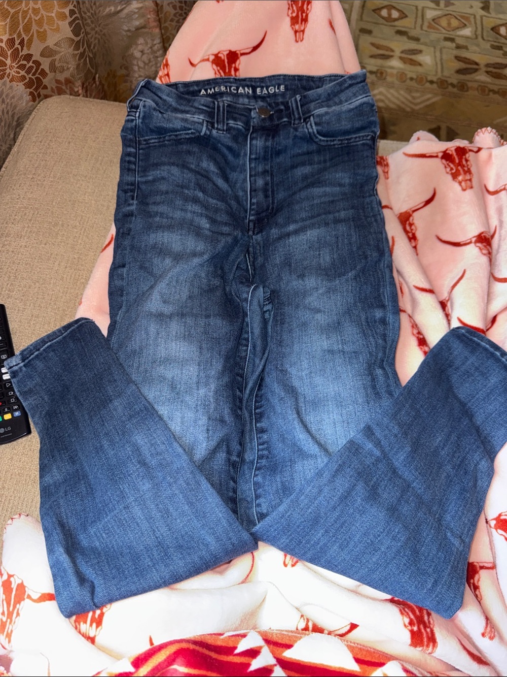 American Eagle Outfitters Dark Blue Highest Rise Skinny Jeans